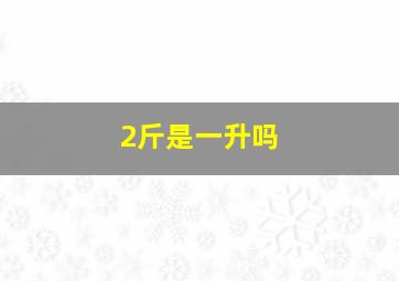 2斤是一升吗