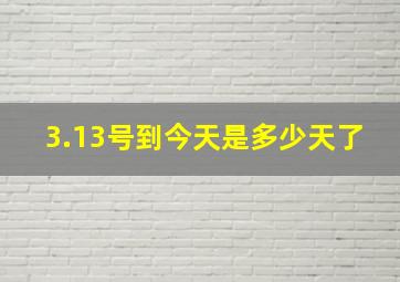 3.13号到今天是多少天了