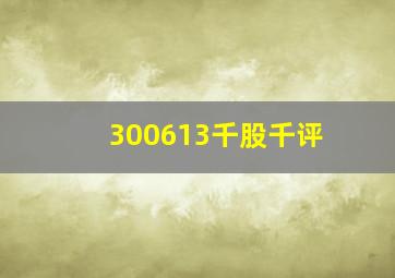 300613千股千评