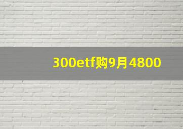 300etf购9月4800