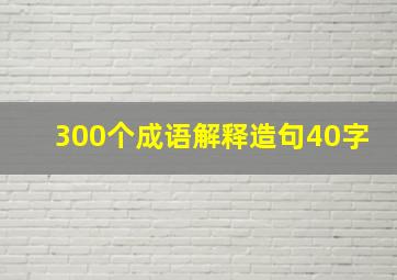 300个成语解释造句40字