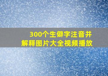 300个生僻字注音并解释图片大全视频播放