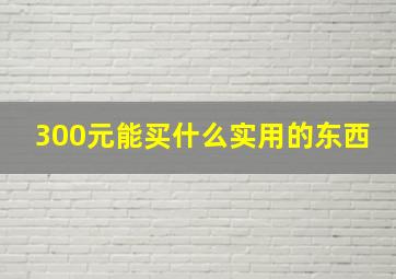 300元能买什么实用的东西