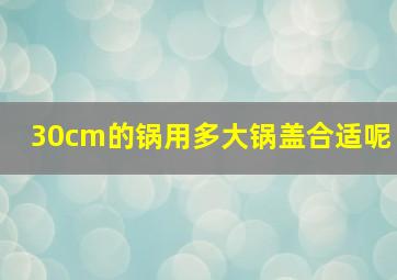 30cm的锅用多大锅盖合适呢