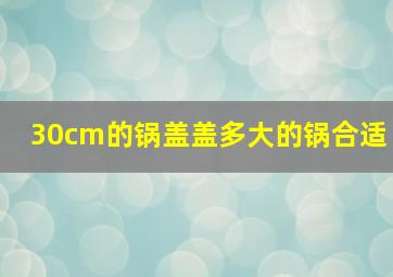 30cm的锅盖盖多大的锅合适