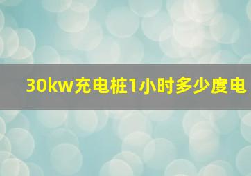 30kw充电桩1小时多少度电