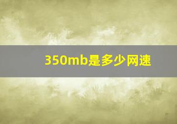 350mb是多少网速