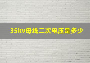 35kv母线二次电压是多少