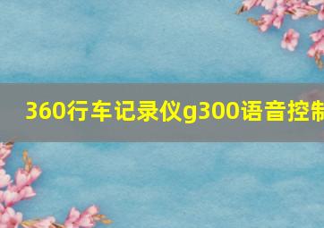 360行车记录仪g300语音控制