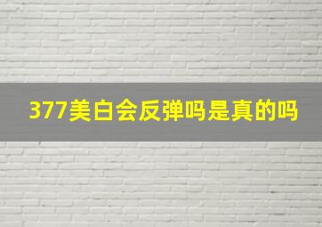 377美白会反弹吗是真的吗