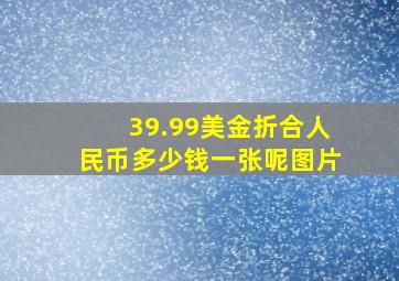 39.99美金折合人民币多少钱一张呢图片