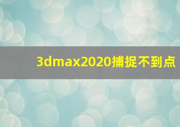 3dmax2020捕捉不到点