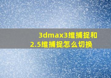 3dmax3维捕捉和2.5维捕捉怎么切换