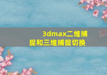 3dmax二维捕捉和三维捕捉切换