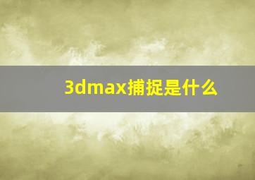 3dmax捕捉是什么