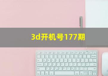 3d开机号177期