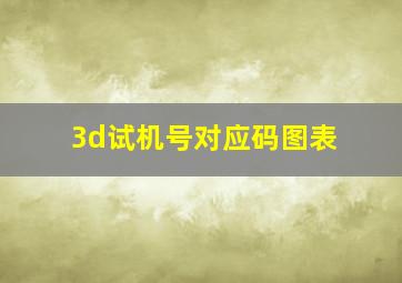 3d试机号对应码图表