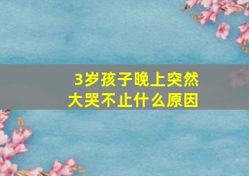 3岁孩子晚上突然大哭不止什么原因