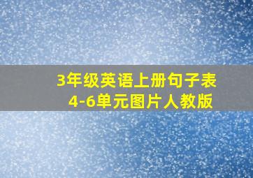 3年级英语上册句子表4-6单元图片人教版