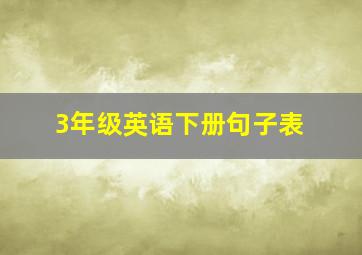 3年级英语下册句子表