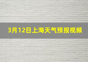 3月12日上海天气预报视频