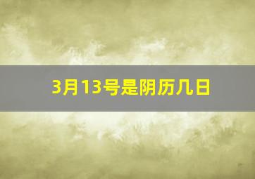 3月13号是阴历几日