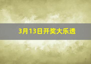 3月13日开奖大乐透