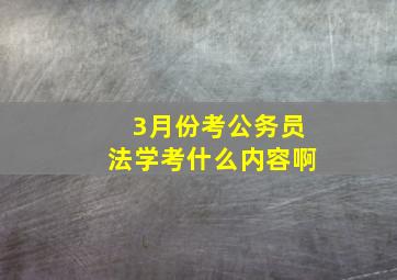 3月份考公务员法学考什么内容啊