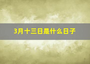 3月十三日是什么日子