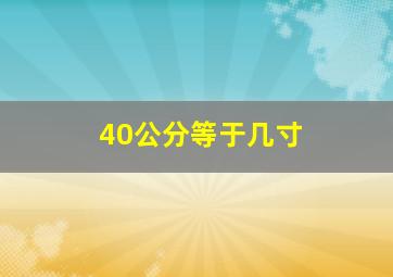 40公分等于几寸