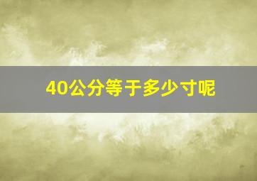 40公分等于多少寸呢