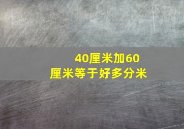 40厘米加60厘米等于好多分米