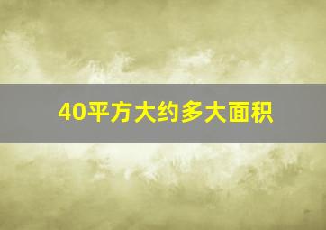 40平方大约多大面积