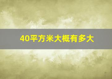 40平方米大概有多大