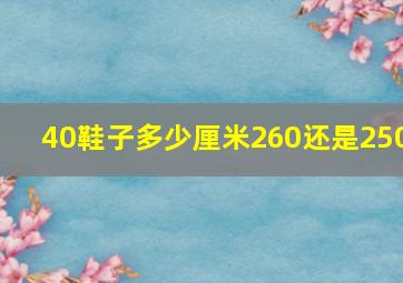 40鞋子多少厘米260还是250