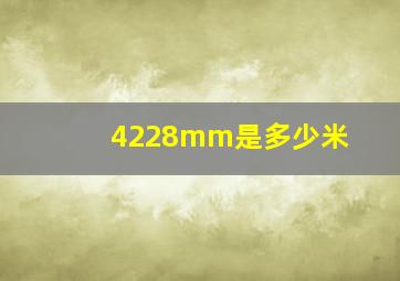 4228mm是多少米