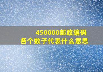 450000邮政编码各个数子代表什么意思