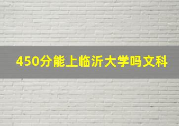 450分能上临沂大学吗文科