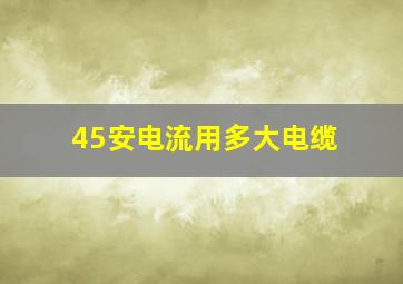 45安电流用多大电缆