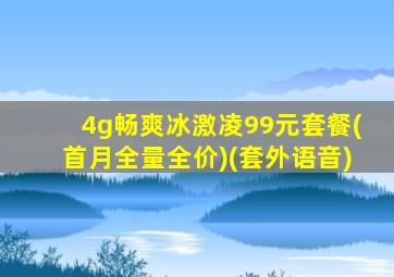 4g畅爽冰激凌99元套餐(首月全量全价)(套外语音)