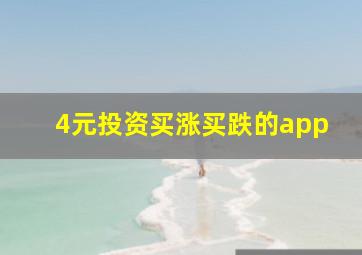 4元投资买涨买跌的app