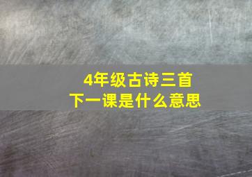 4年级古诗三首下一课是什么意思