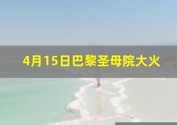 4月15日巴黎圣母院大火