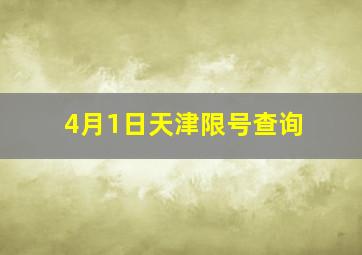 4月1日天津限号查询