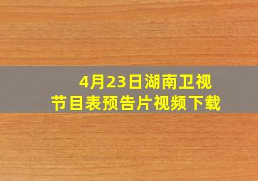 4月23日湖南卫视节目表预告片视频下载