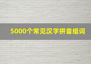 5000个常见汉字拼音组词