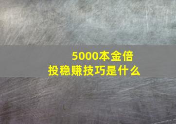 5000本金倍投稳赚技巧是什么