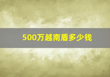 500万越南盾多少钱