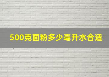 500克面粉多少毫升水合适