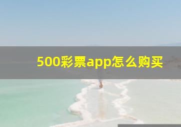 500彩票app怎么购买